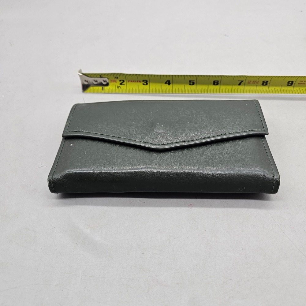 Green Mountain Leather‎ Forest Green Trifold Checkbook Wallet Genuine Leather